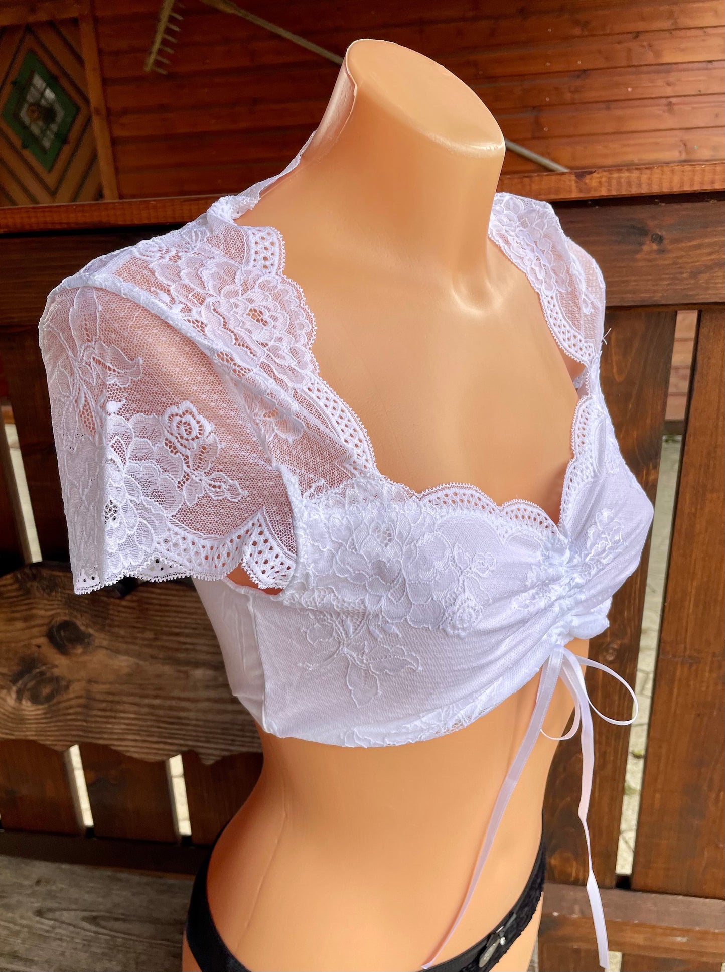 Dirndlbluse Nina von C., Mara, weiß, kurzarm, Blüten Dirndlblusen Nina von C.