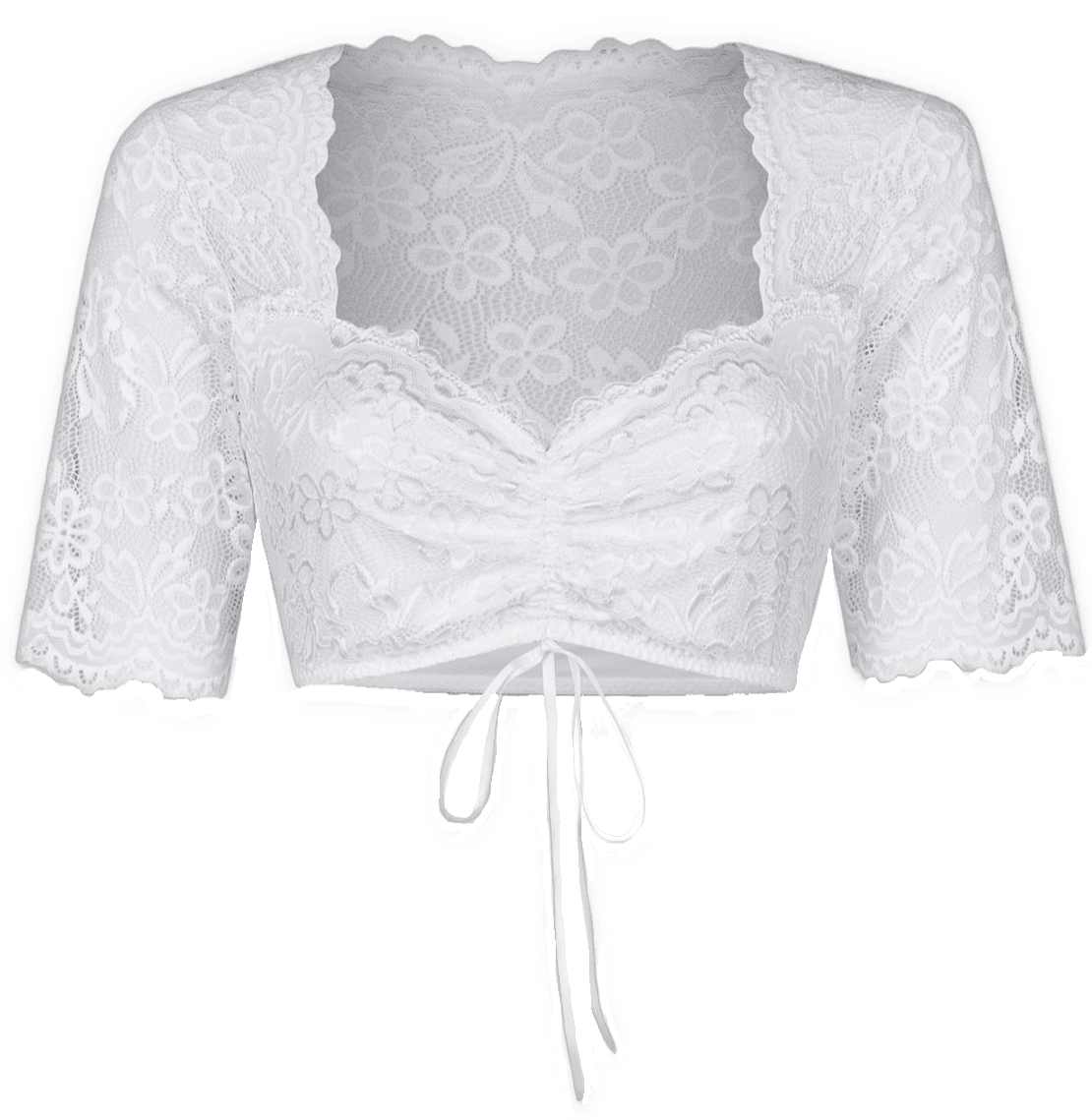 Dirndlbluse Nina von C., Marlies, Spitze, weiß, halbarm, Zugband Dirndlblusen Nina von C.