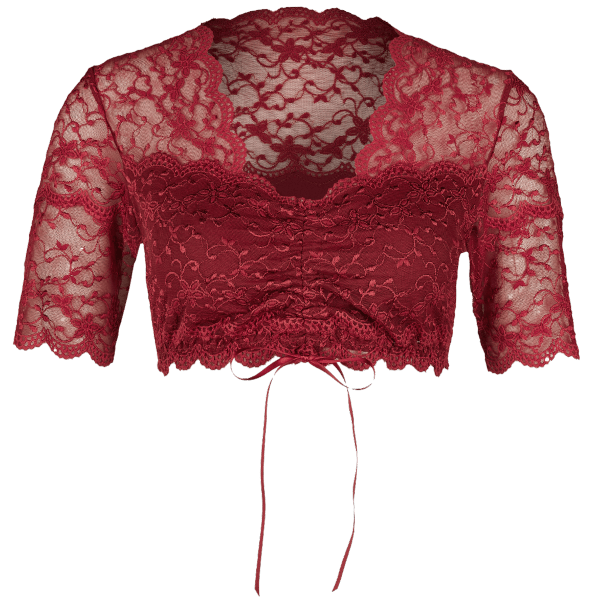 Dirndlbluse Nina von C., Martina, bordeaux, halbarm, Zugband Dirndlblusen Nina von C.