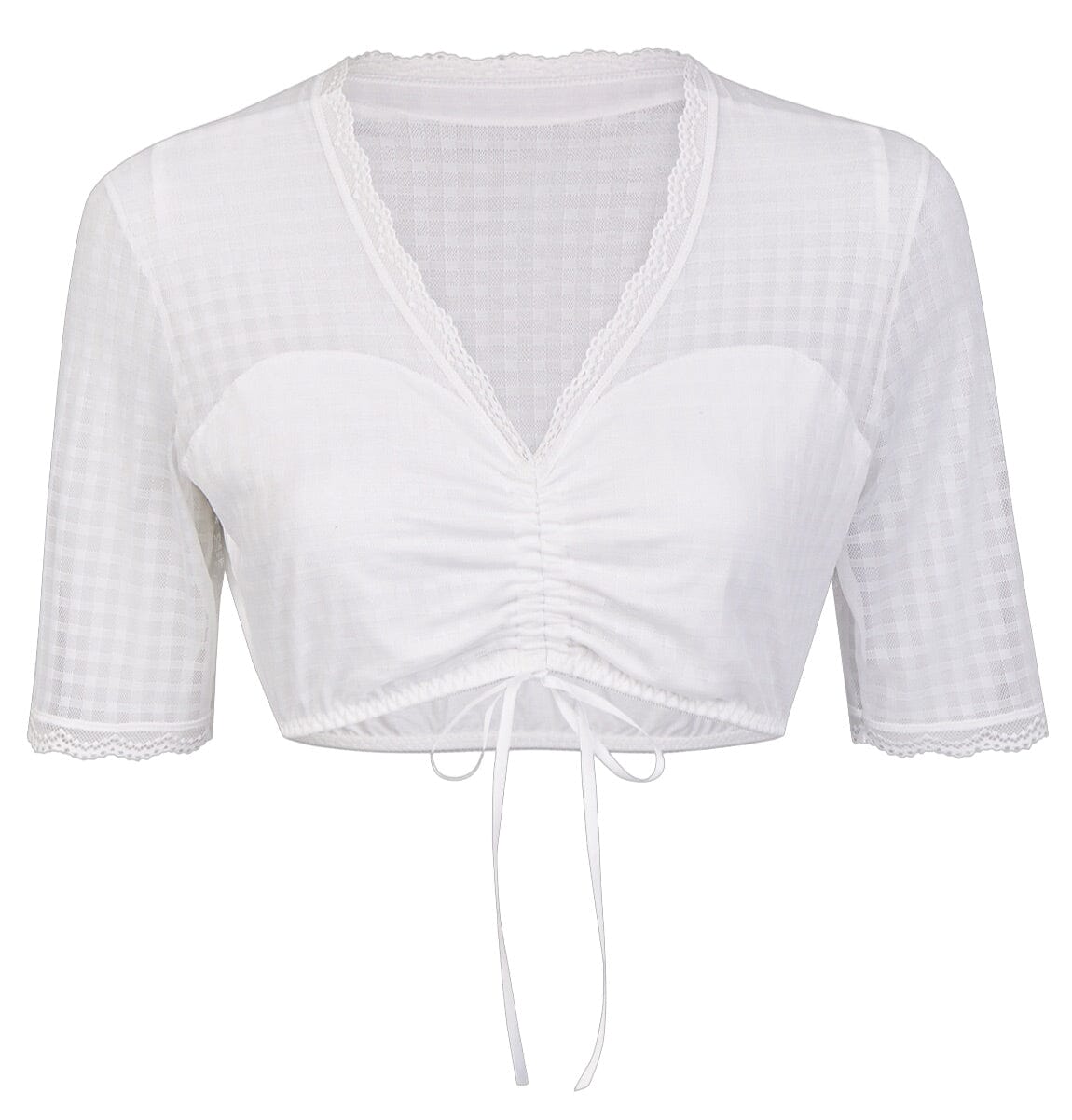 Dirndlbluse Nina von C., Melanie, weiß, halbarm, kariert Dirndlblusen Nina von C.