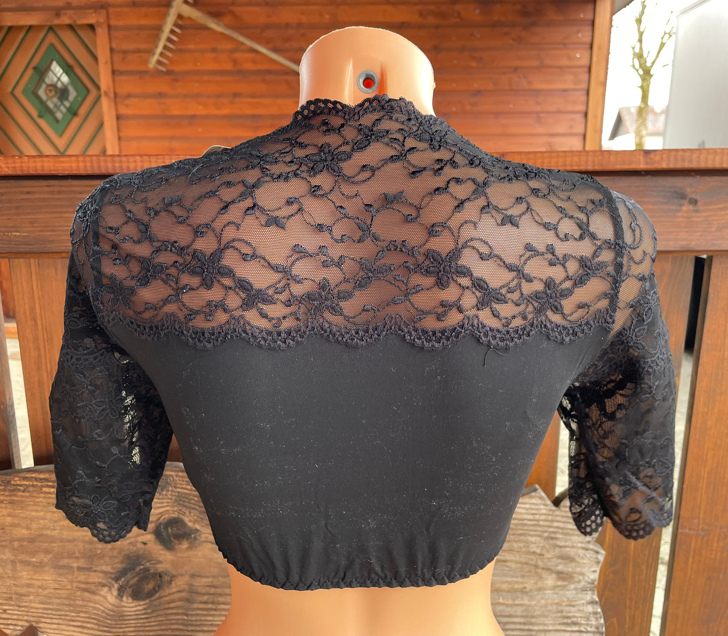 Dirndlbluse Nina von C., Mona, schwarz, halbarm, Zugband Dirndlblusen Nina von C.