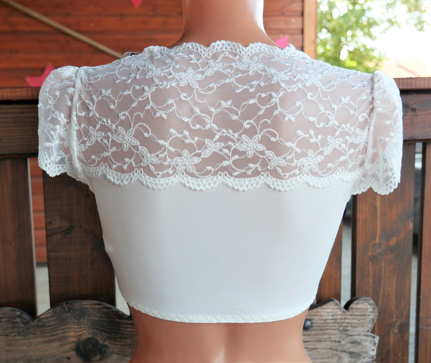 Dirndlbluse Nina von C., Moni, ecru, kurzarm, Zugband Dirndlblusen Nina von C.