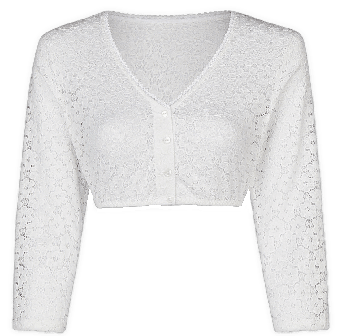 Dirndlbluse Nina von C., Muriel, weiß, 3/4 Arm, V-Ausschnitt Dirndlblusen Nina von C.