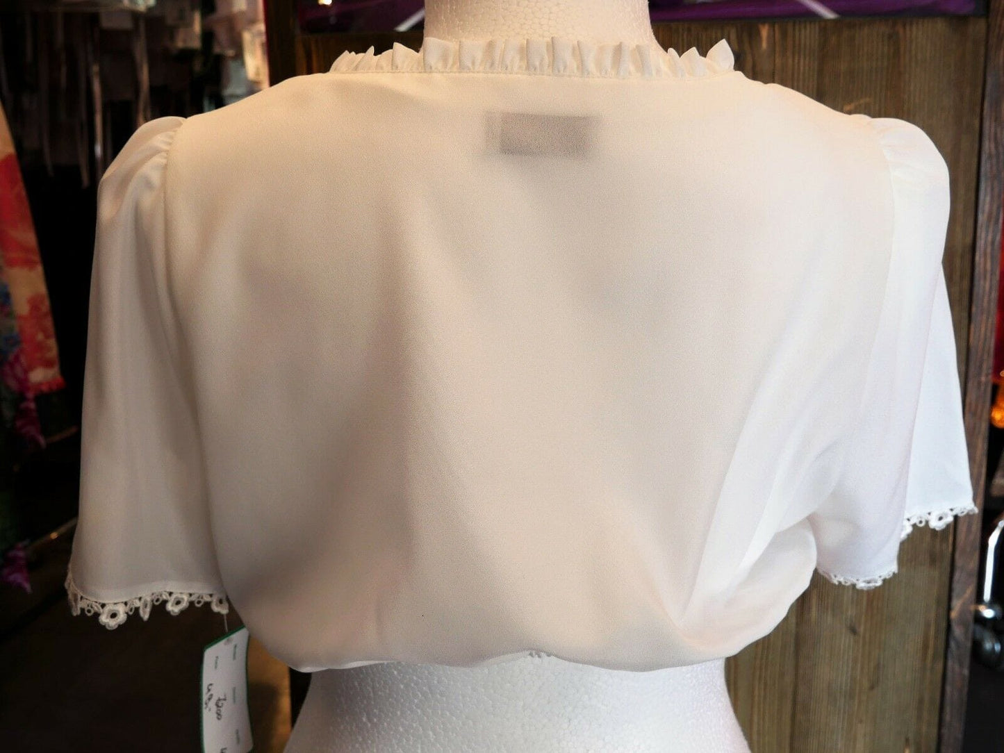 Dirndlbluse Rose Blusen, halbarm, ecru, transparent, fließend, Gr. 40 Dirndlblusen Rose Blusen