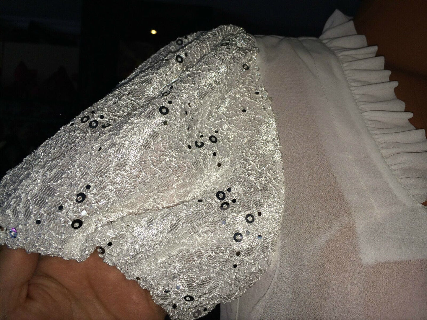 Dirndlbluse Rose Blusen, weiß, Pailletten, Zugband Dirndlblusen Rose Blusen