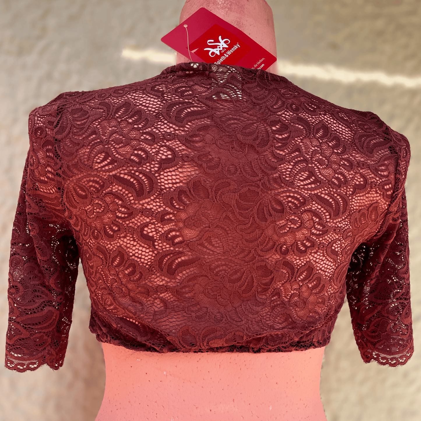 Dirndlbluse Spieth & Wensky Ansbach, rost orange Spitze Dirndlblusen Spieth & Wensky