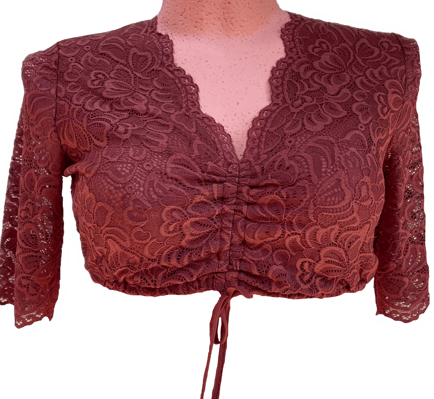 Dirndlbluse Spieth & Wensky Ansbach, rost orange Spitze Dirndlblusen Spieth & Wensky