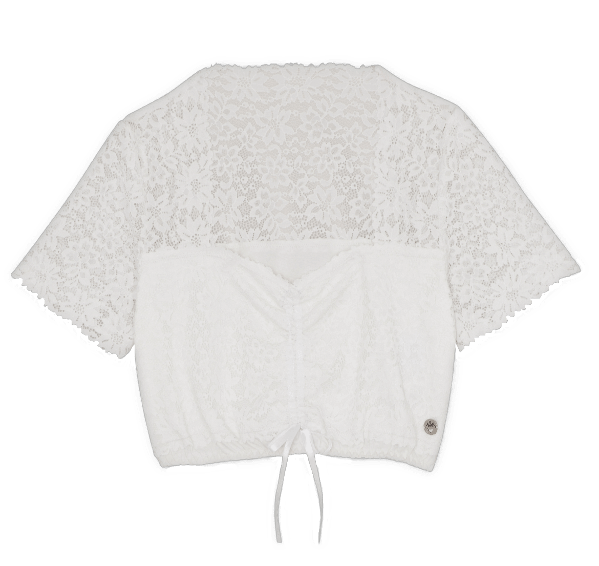 Dirndlbluse Spieth & Wensky, Bahamas, weiß, Spitze, Zugband Dirndlblusen Spieth & Wensky
