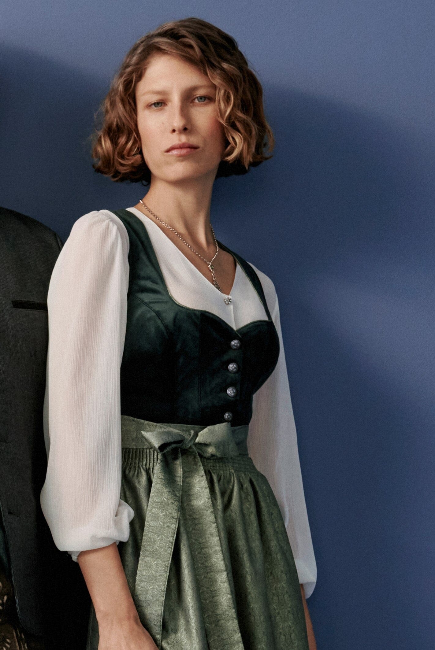Dirndlbluse Spieth & Wensky Efeu, Langarm, Chiffon, offwhite Dirndlblusen Spieth & Wensky