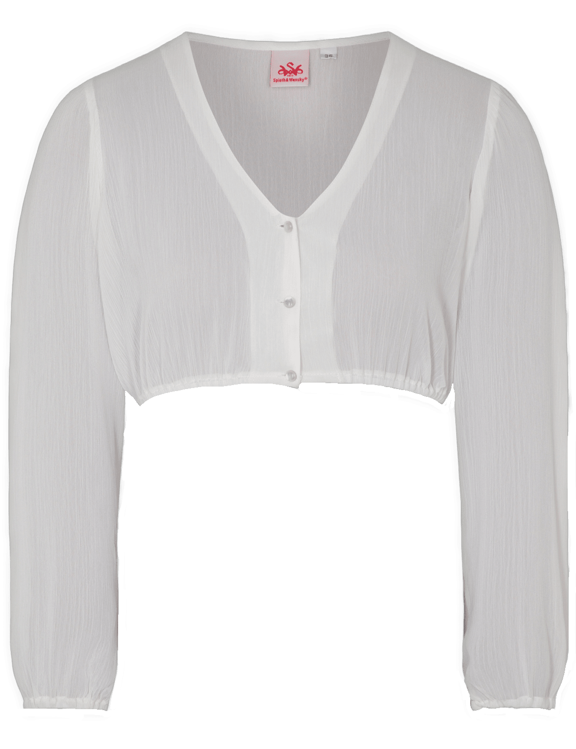 Dirndlbluse Spieth & Wensky Efeu, Langarm, Chiffon, offwhite Dirndlblusen Spieth & Wensky