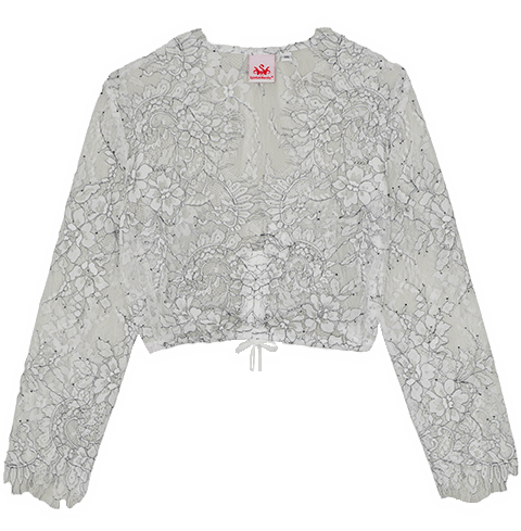 Dirndlbluse, Spieth & Wensky Epire, Spitze, creme schwarz Dirndlblusen Spieth & Wensky