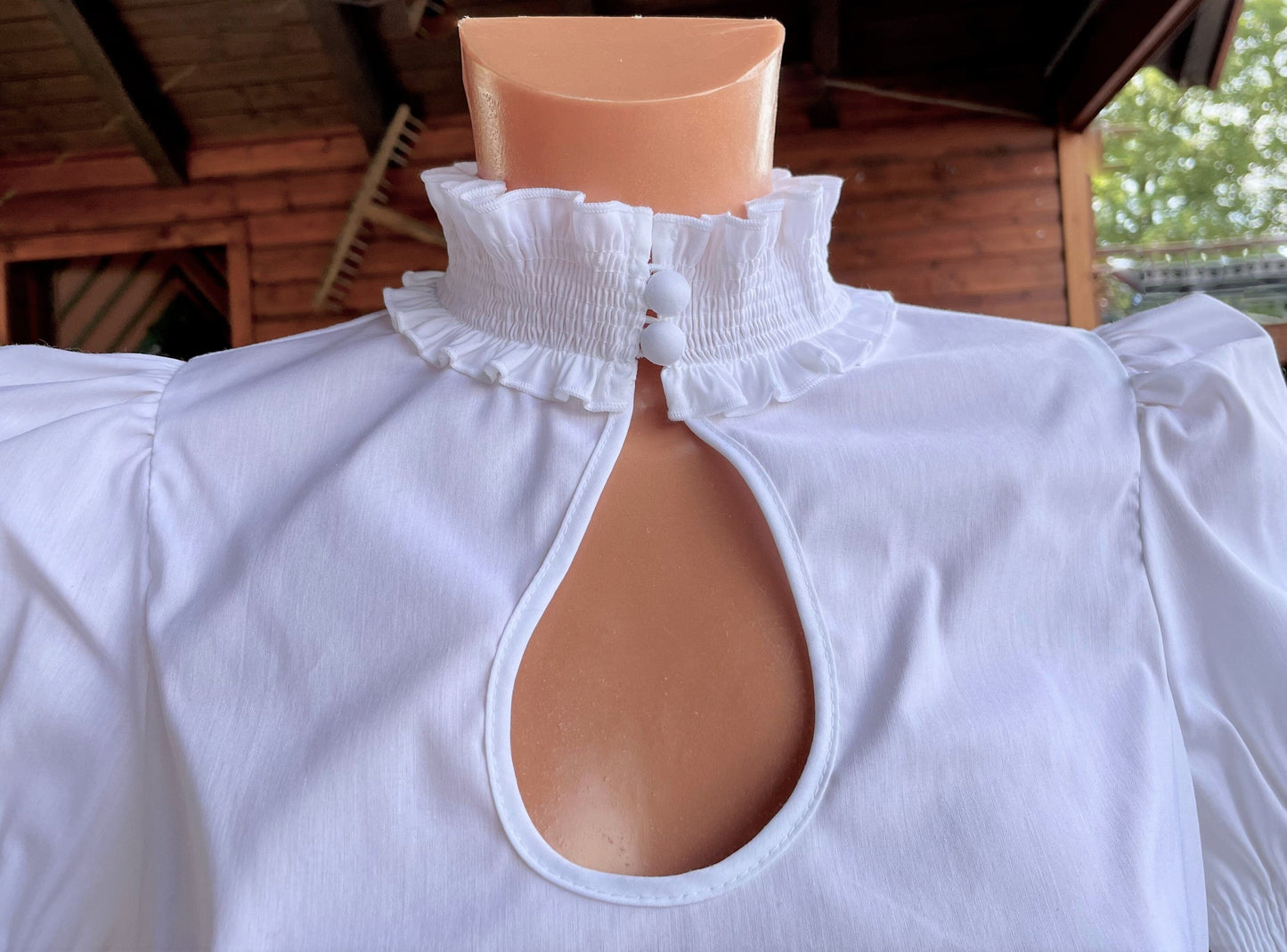 Dirndlbluse Sportalm, Doreen, weiß, kurzarm, hochgeschlossen, Gr. 32 Dirndlblusen Sportalm
