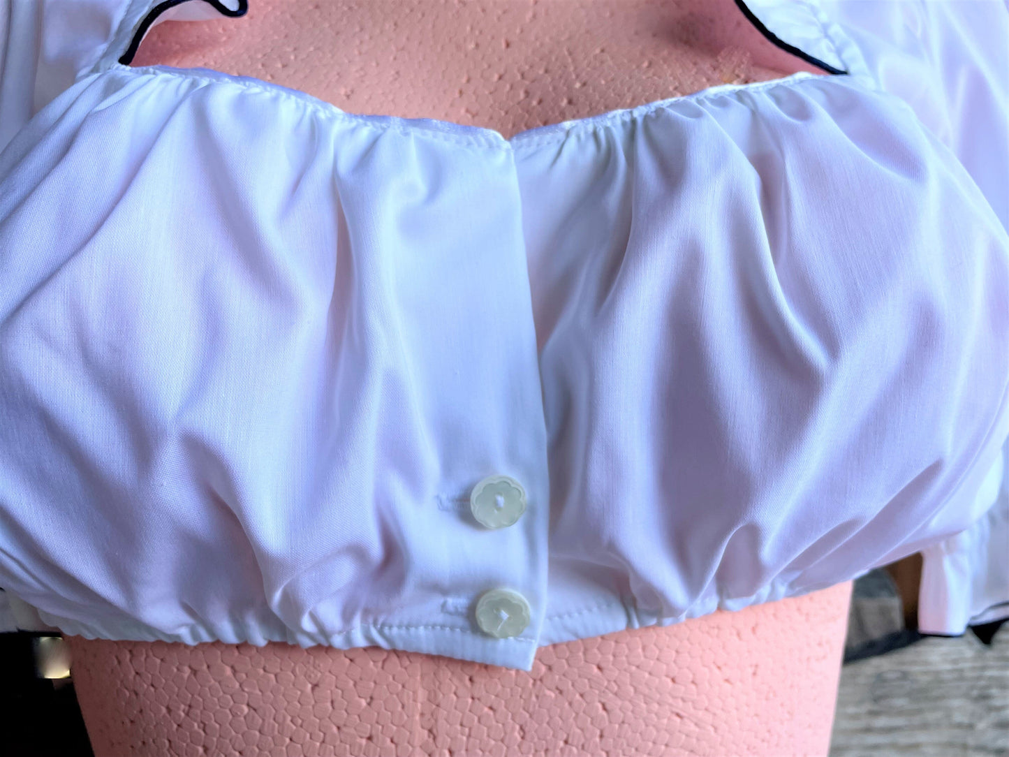 Dirndlbluse Sportalm, Gerti blau, weiß, halbarm, Knöpfe Dirndlblusen Sportalm