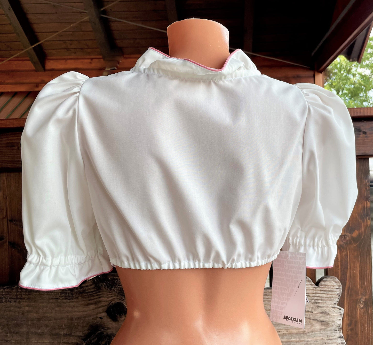 Dirndlbluse Sportalm, Gertrude rosa, ecru, halbarm, Knöpfe Dirndlblusen Sportalm