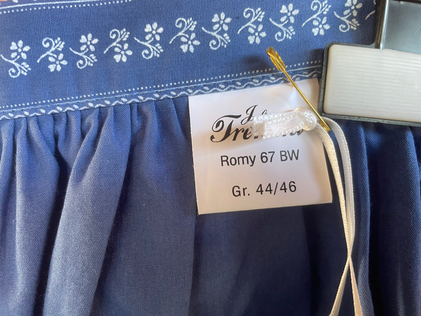 Dirndlschürze, Julia Trentini, Romy 67, 70er, Gr. 3, blau Schürze Julia Trentini