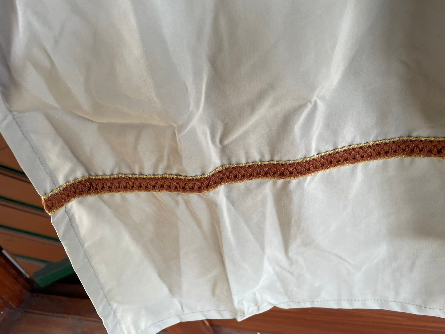 Dirndlschürze, Schürze, hellgrau braun für 90er, Gr. 2 Schürze Eigenmarke