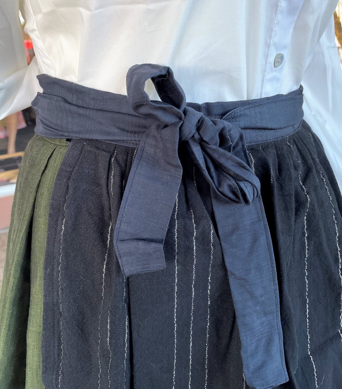 Dirndlschürze, Schürze, schwarz gestreift Mini für 55 cm, Gr. 2 Schürze Eigenmarke