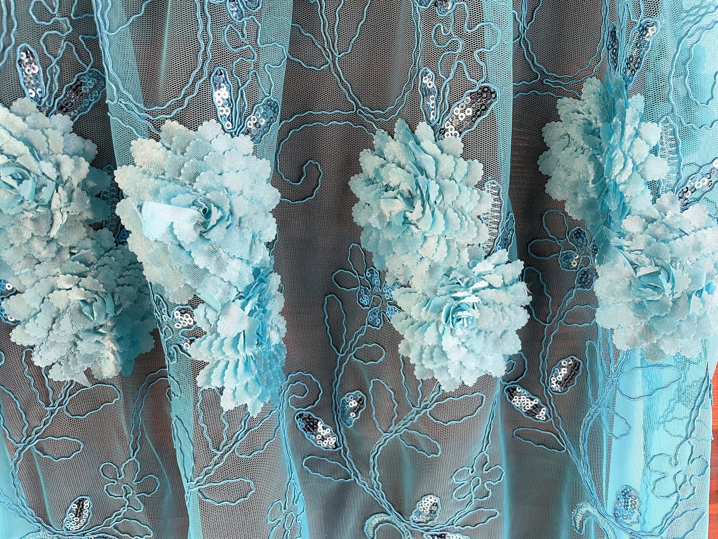Dirndlschürze, Schürze, Spitze türkis, Gr. 3, für 75er 80er Dirndl Schürze Eigenmarke