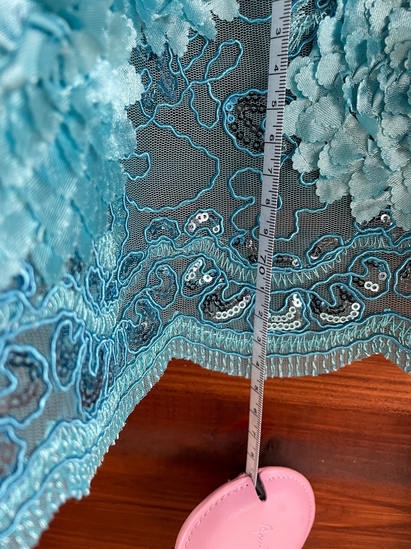 Dirndlschürze, Schürze, Spitze türkis, Gr. 3, für 75er 80er Dirndl Schürze Eigenmarke