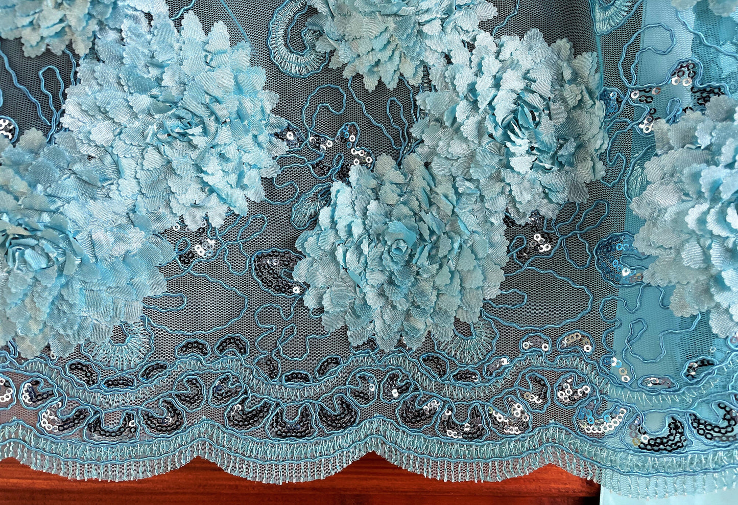 Dirndlschürze, Schürze, Spitze türkis, Gr. 3, für 75er 80er Dirndl Schürze Eigenmarke
