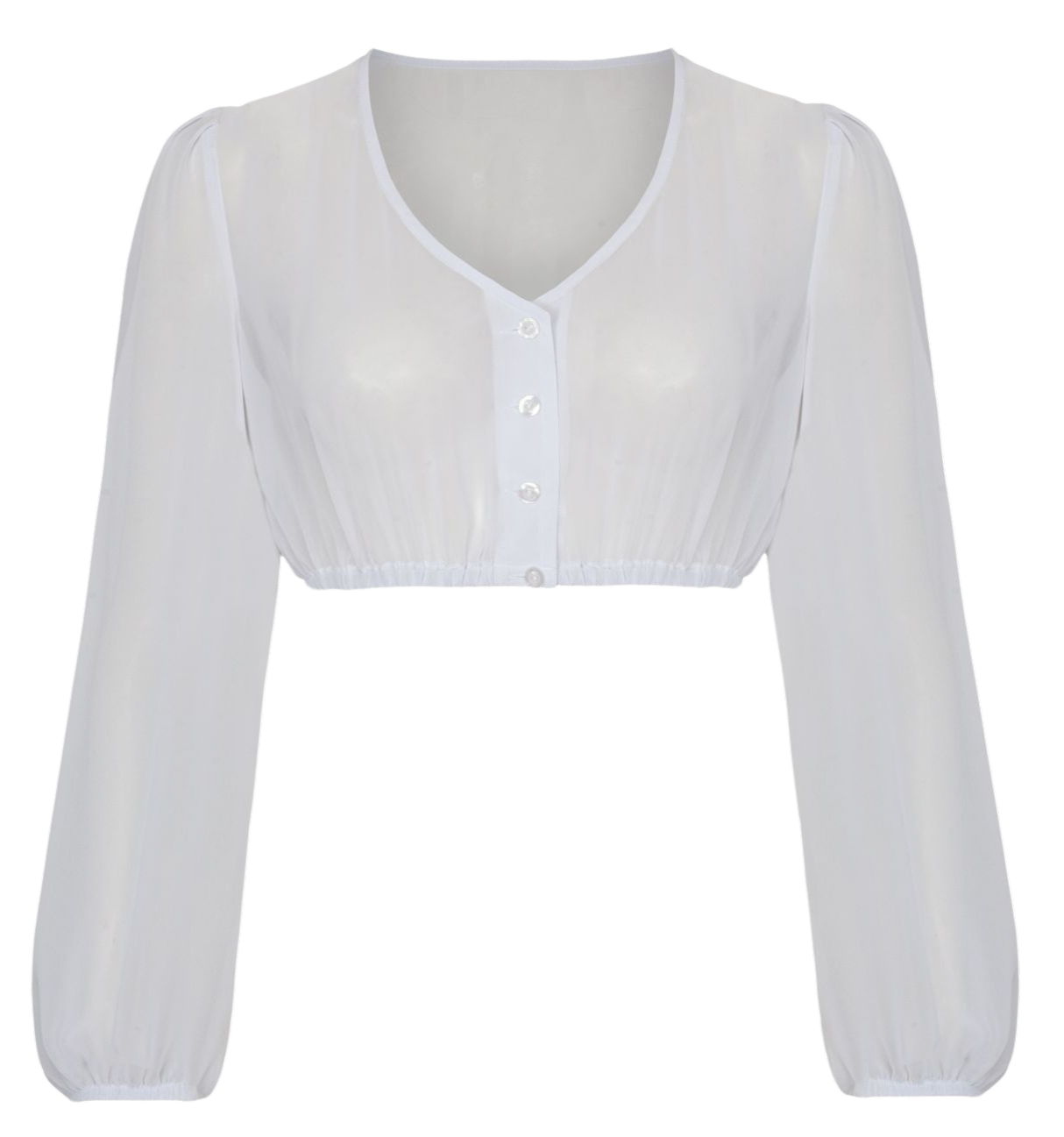 Dirndlbluse Alpenfee, Fenja, langarm, weiß, Chiffon