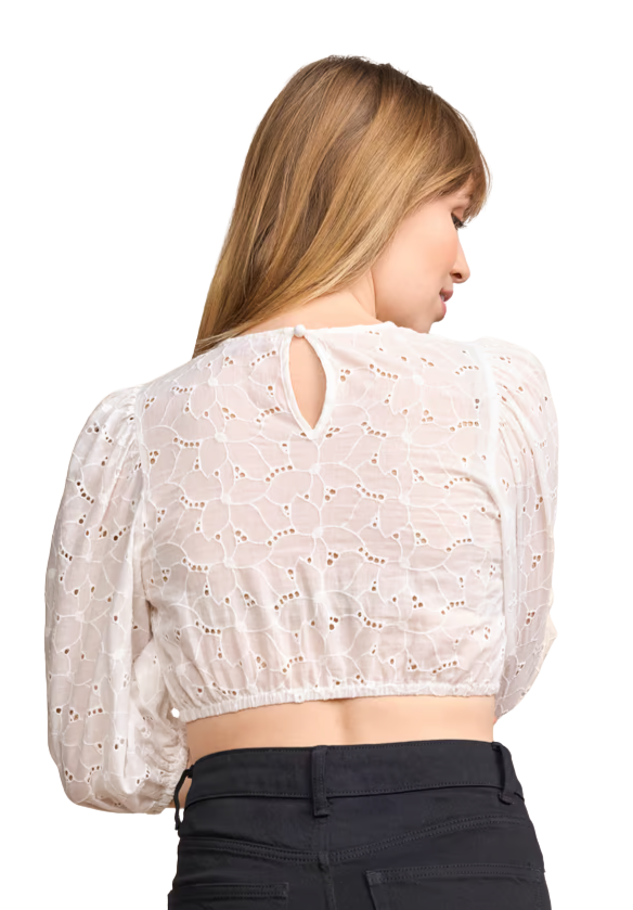 Dirndlbluse Krüger Collections, Yanela, halbarm, ecru