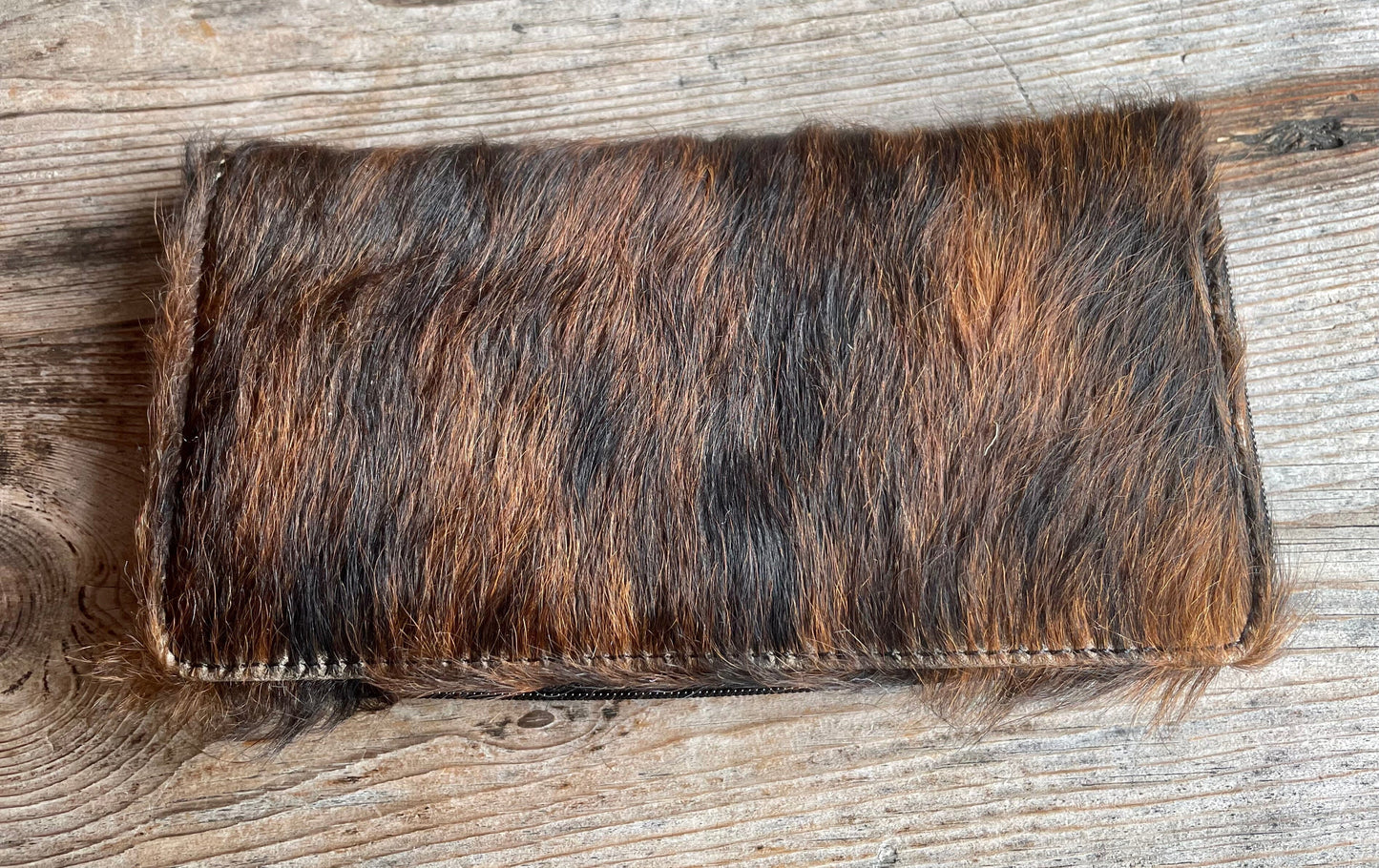 Geldbörse, Geldbeutel, Beadbags, Gamsfell, schwarz Accessoires Beadbags