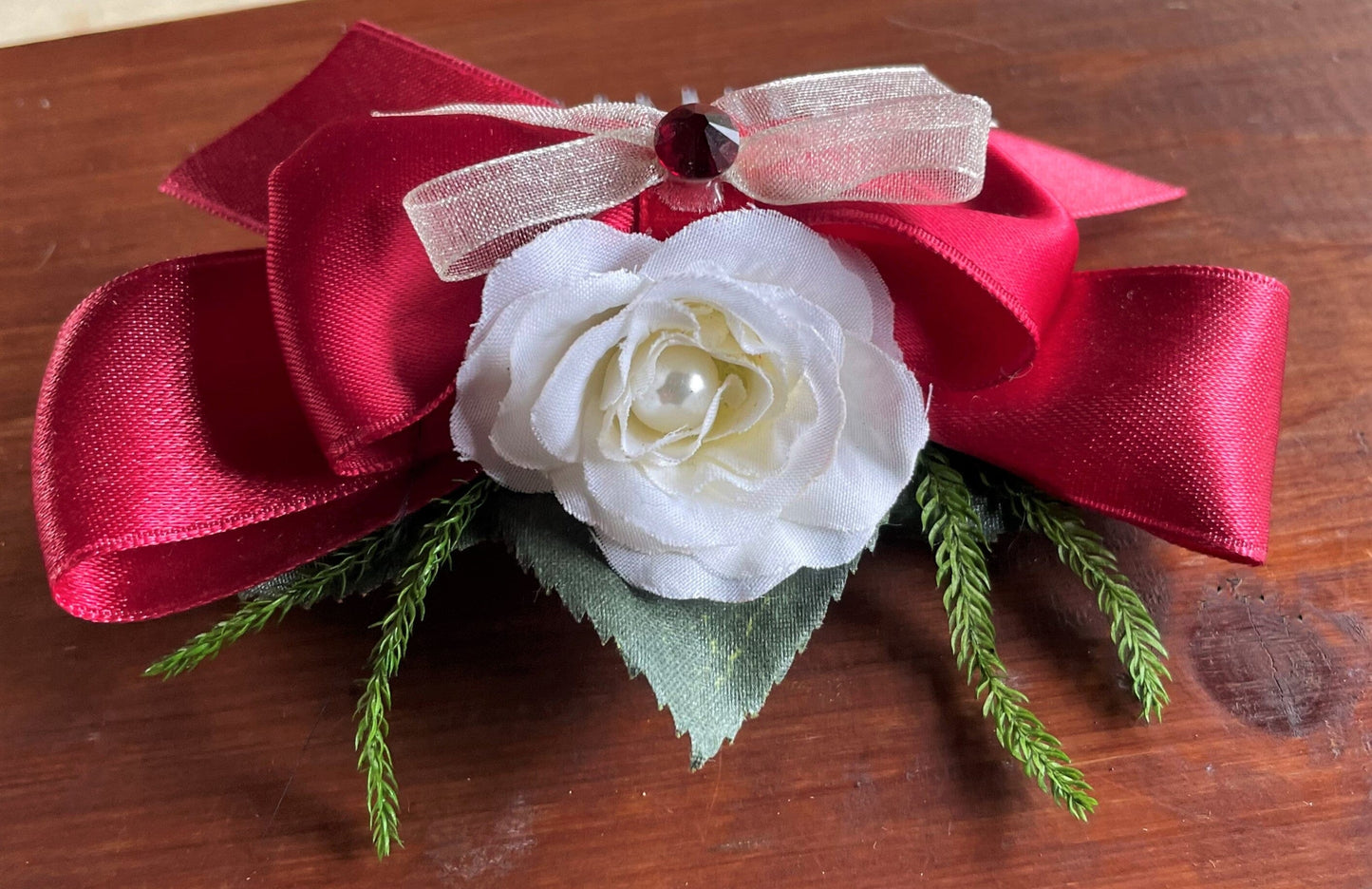 Haarschmuck, Haarkamm, Braut, Dirndl, Satin, rot Haarschmuck Münchner Herzblut
