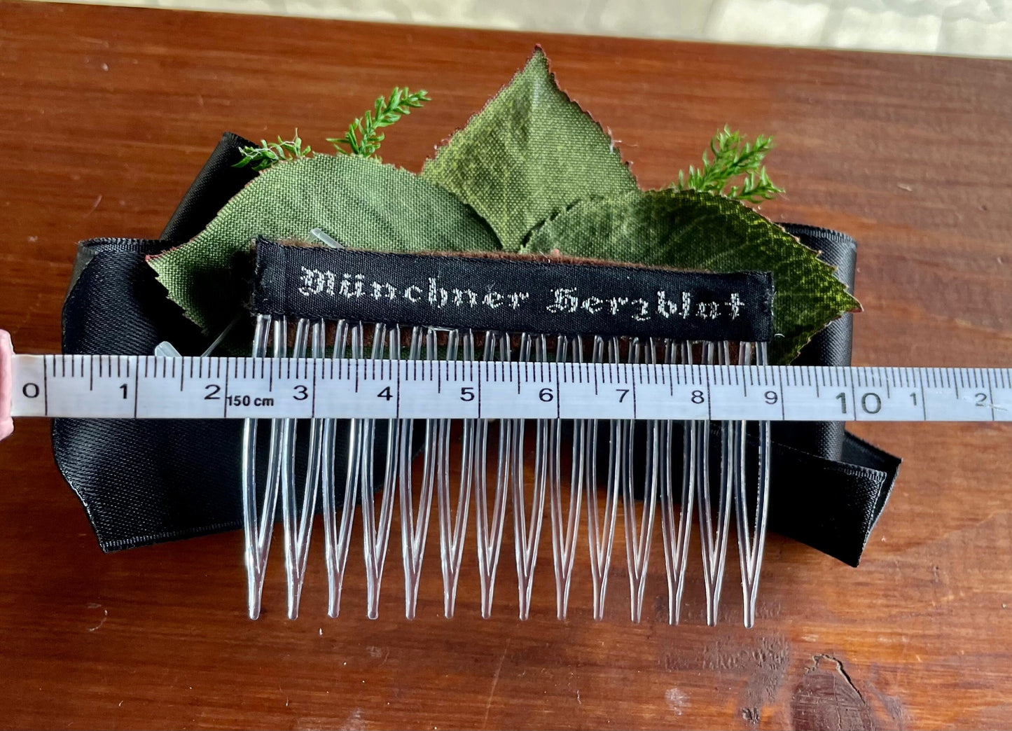 Haarschmuck, Haarkamm, Braut, Dirndl, Satin, Schwarz Haarschmuck Münchner Herzblut