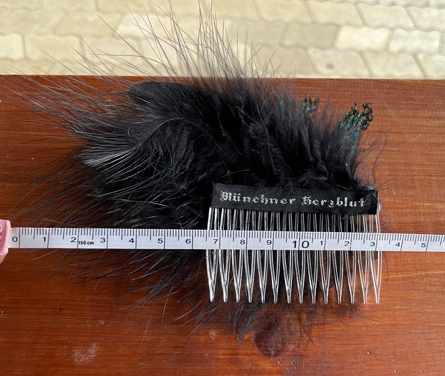 Haarschmuck, Haarkamm, Pfauenfedern schwarz Haarschmuck Münchner Herzblut
