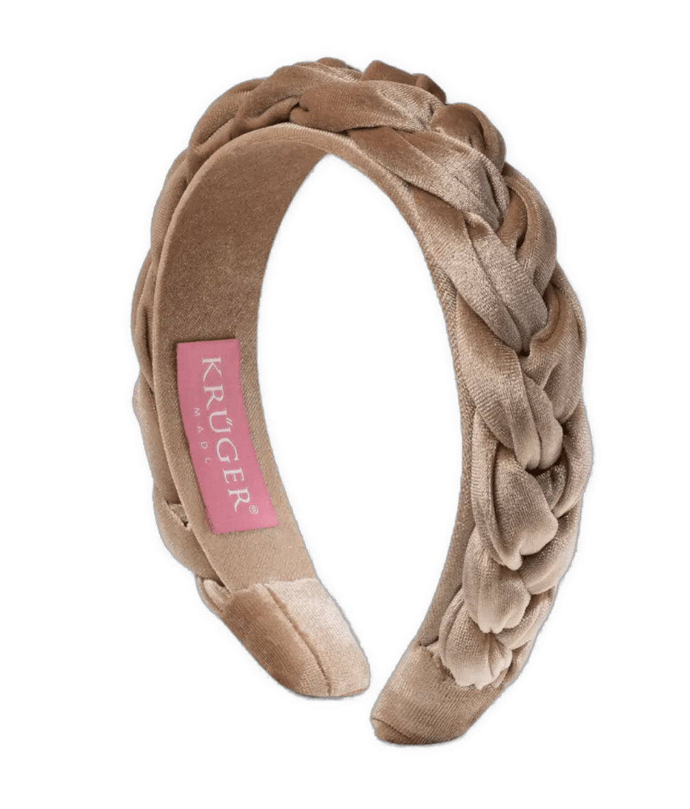 Haarschmuck, Haarreifen Samt blau, bordeaux, beige, braun, grün, rosa Haarschmuck Alpenwahn Beige