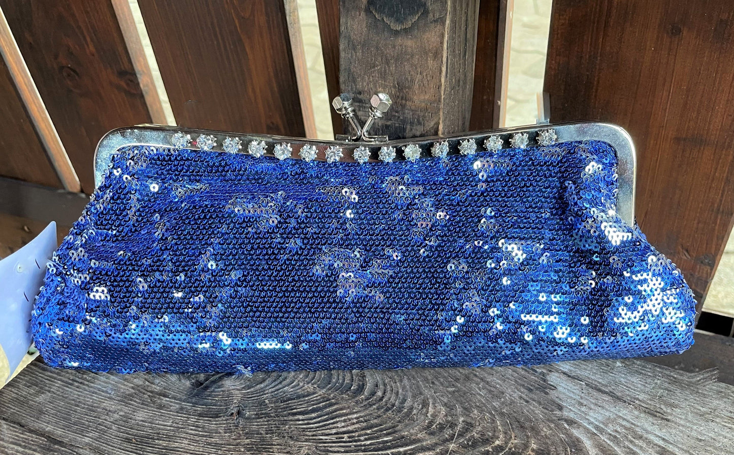 Handtasche, Tasche, Clutch Wende Pailletten blau Accessoires Hausmarke