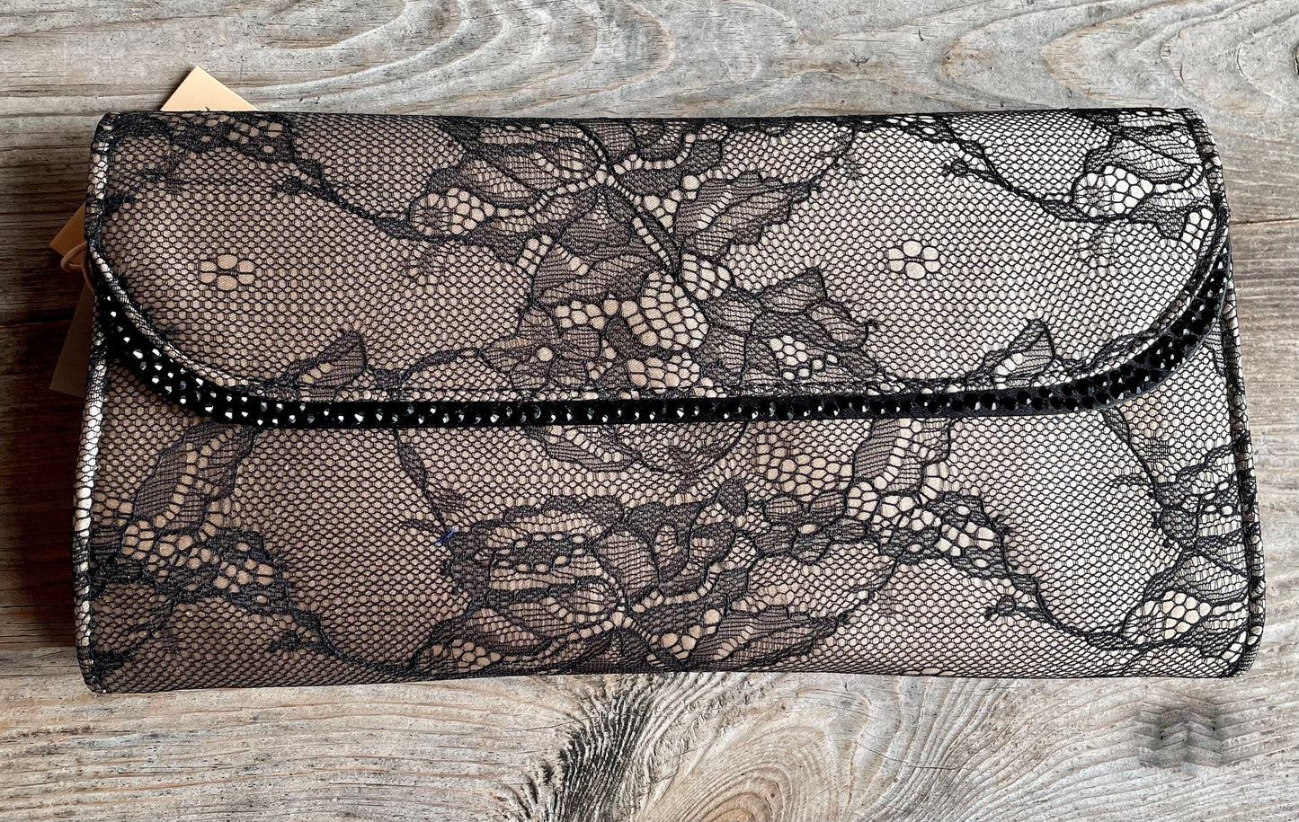 Handtasche, Umhängetasche, Menbur, schwarz, ecru Spitze Accessoires Menbur