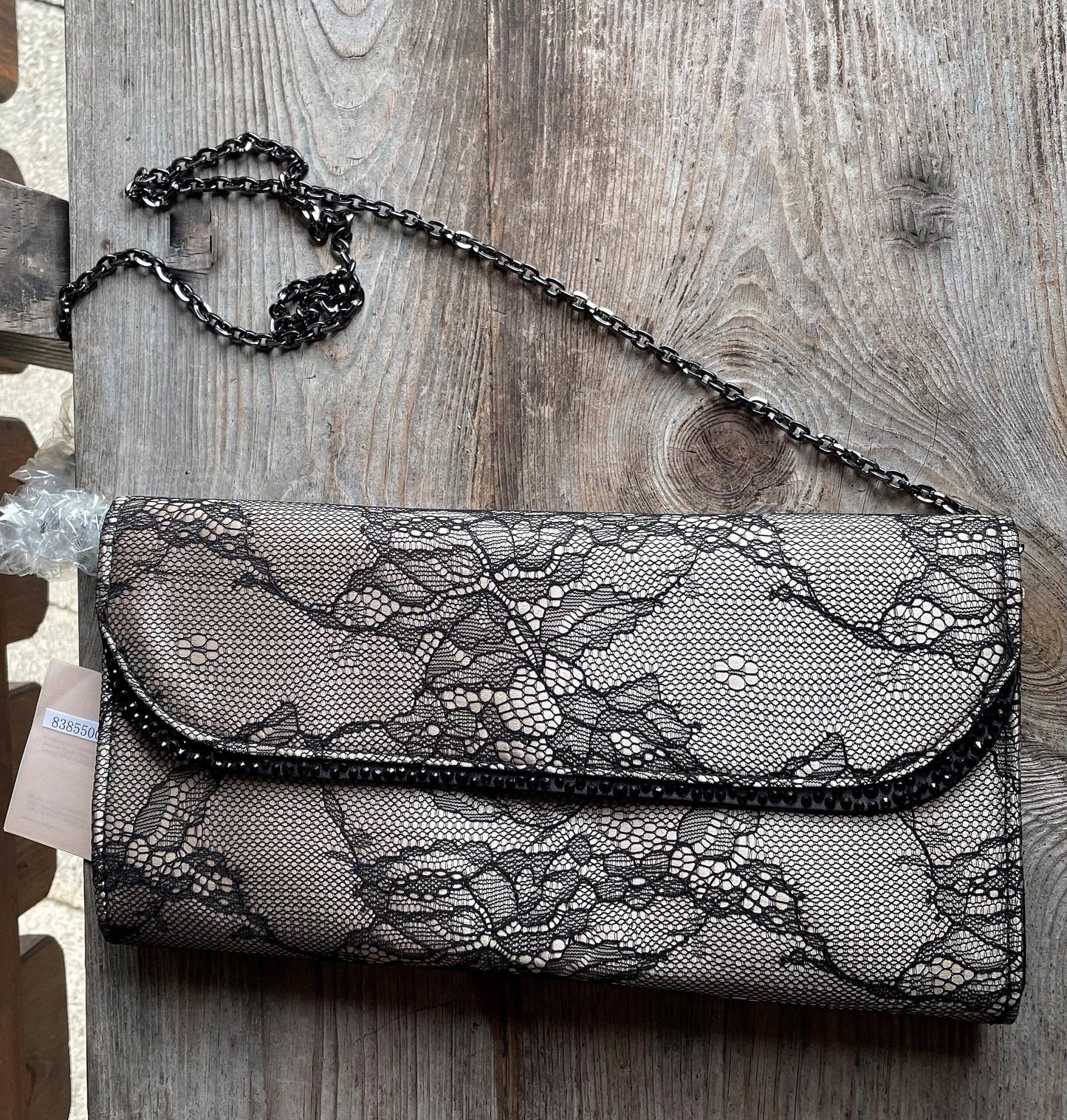 Handtasche, Umhängetasche, Menbur, schwarz, ecru Spitze Accessoires Menbur