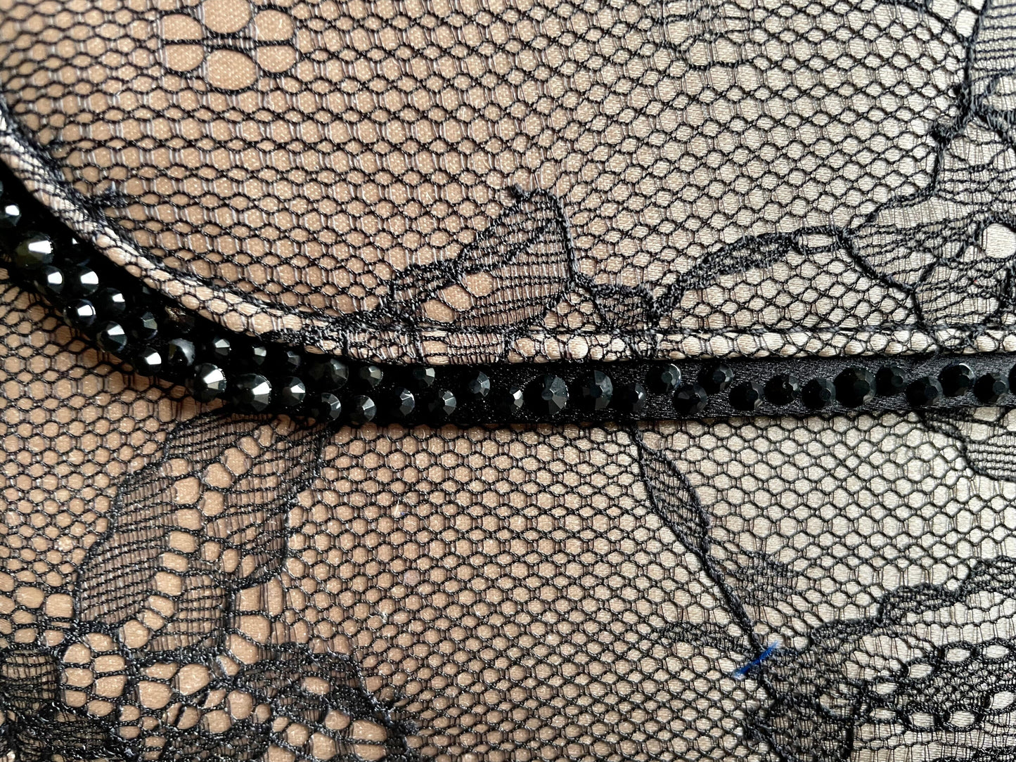 Handtasche, Umhängetasche, Menbur, schwarz, ecru Spitze Accessoires Menbur