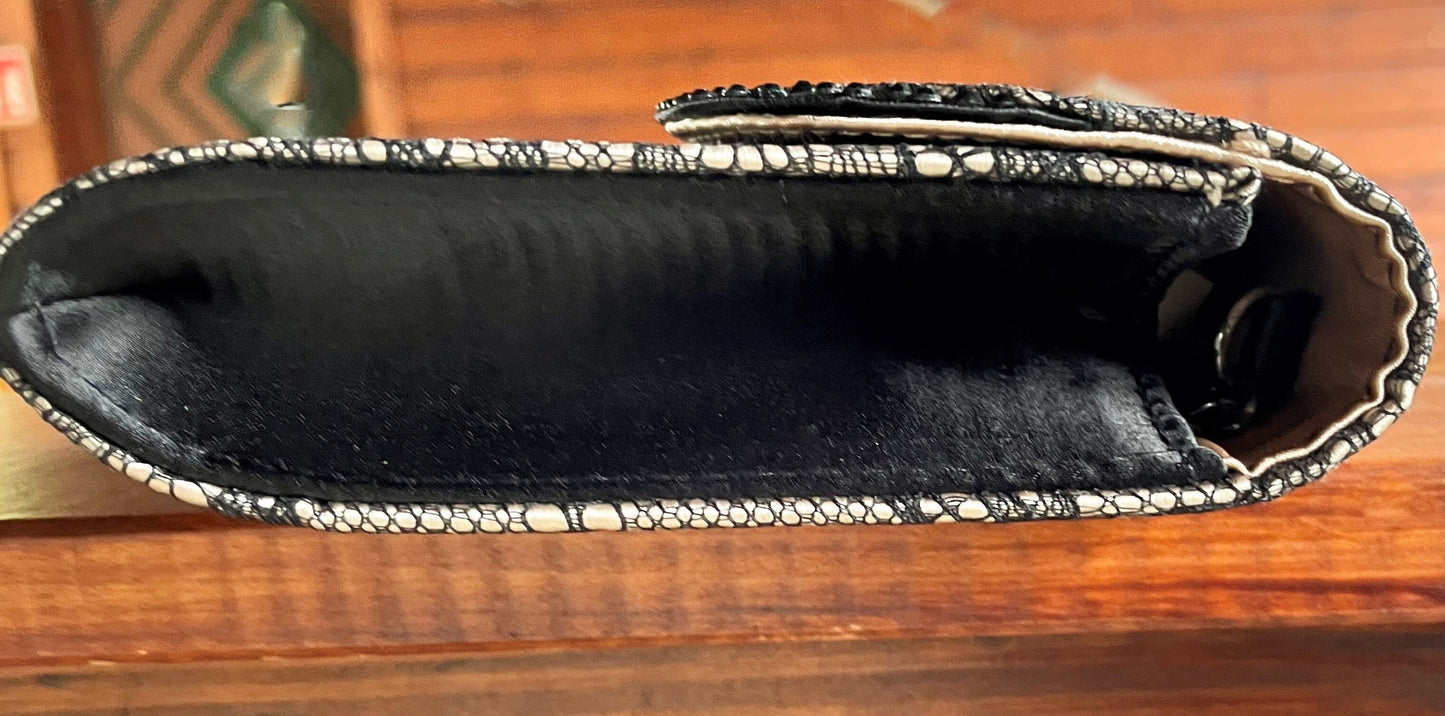 Handtasche, Umhängetasche, Menbur, schwarz, ecru Spitze Accessoires Menbur