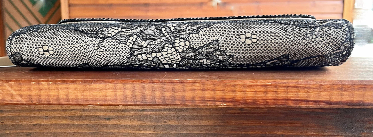 Handtasche, Umhängetasche, Menbur, schwarz, ecru Spitze Accessoires Menbur