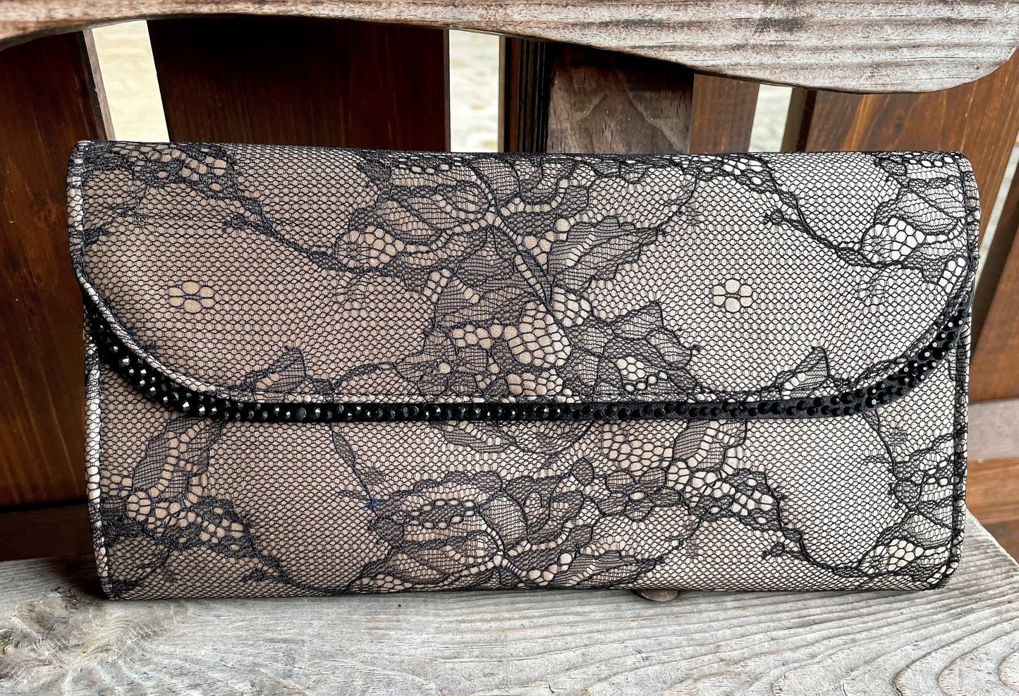 Handtasche, Umhängetasche, Menbur, schwarz, ecru Spitze Accessoires Menbur