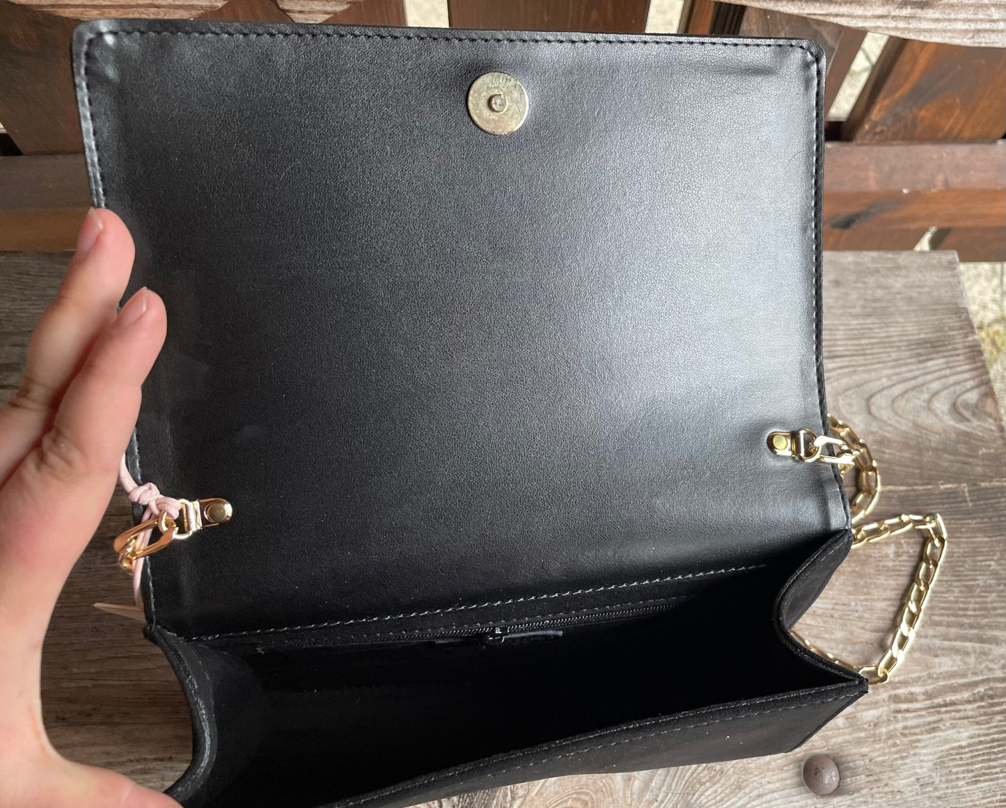 Handtasche, Umhängetasche, Menbur, schwarz Wildleder Accessoires Menbur
