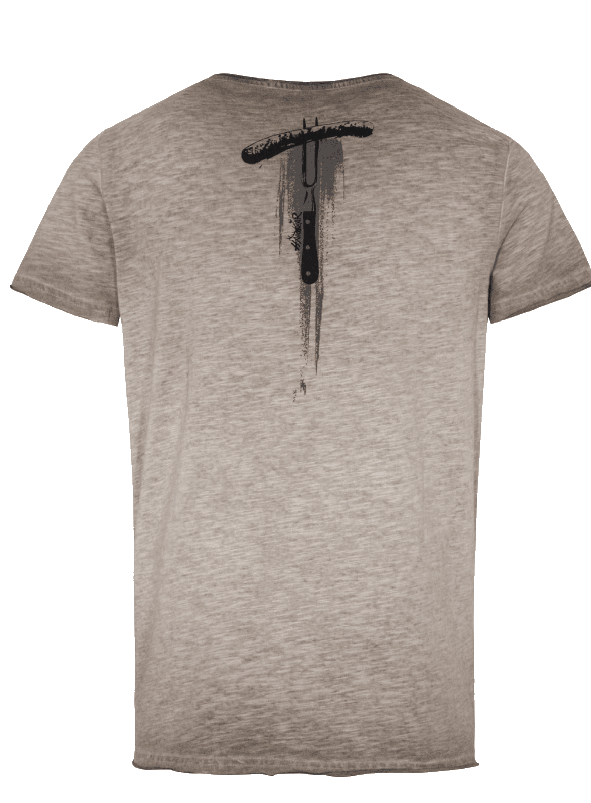 Herrenshirt, Trachten Shirt, HangOwear, Grill & Chill, beige Herrenshirt HangOwear