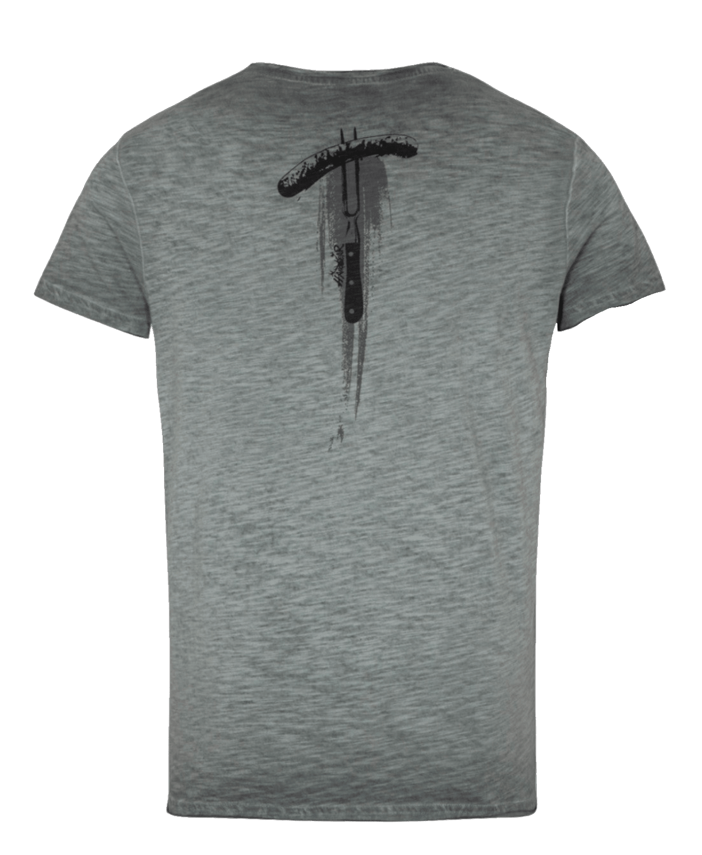 Herrenshirt, Trachten Shirt, HangOwear, Grill & Chill, grau Übergröße Herrenshirt HangOwear