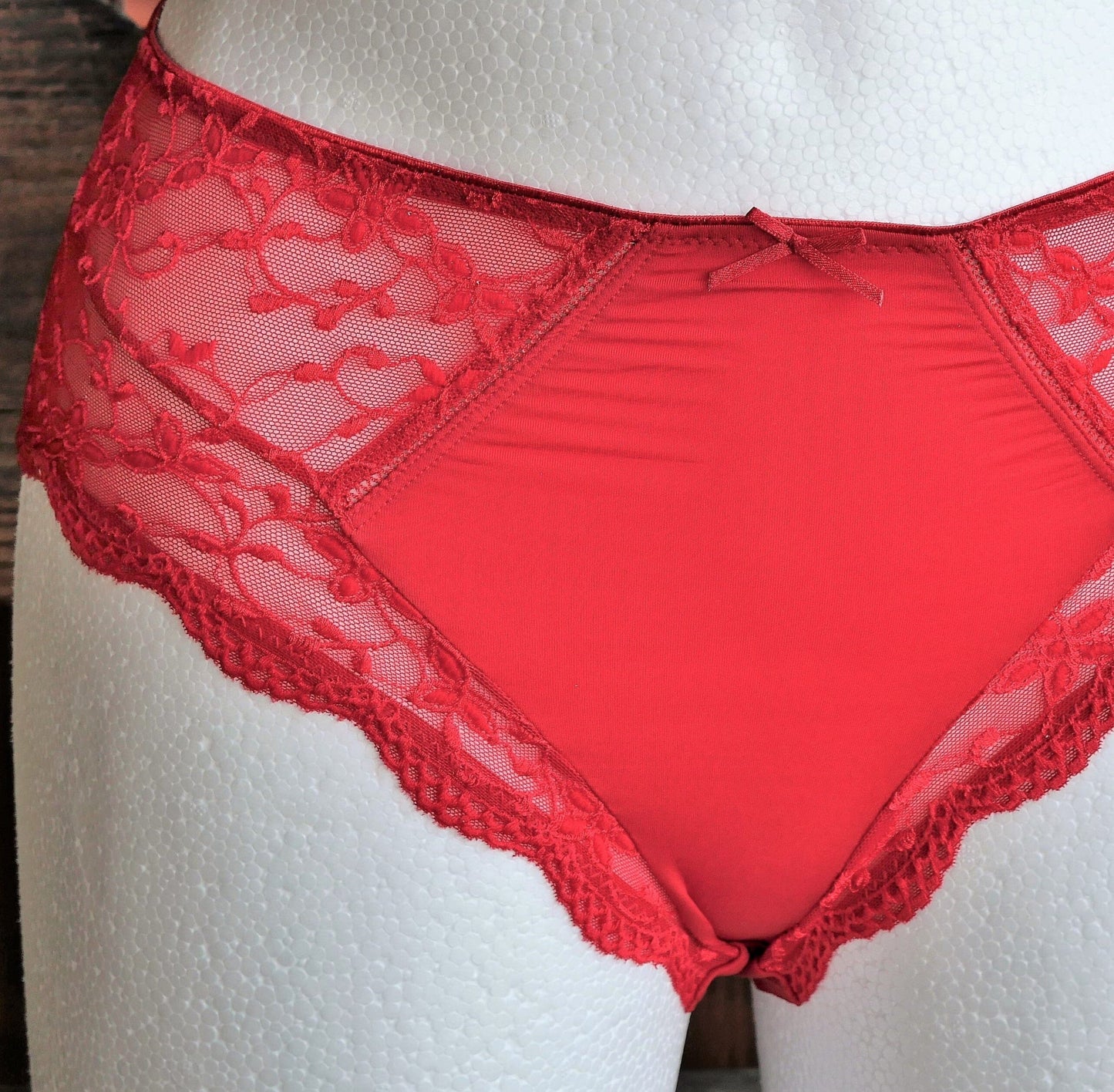 Hüftslip, Slip, Nina von C., kirsch rot, Spitze Slip Nina von C.