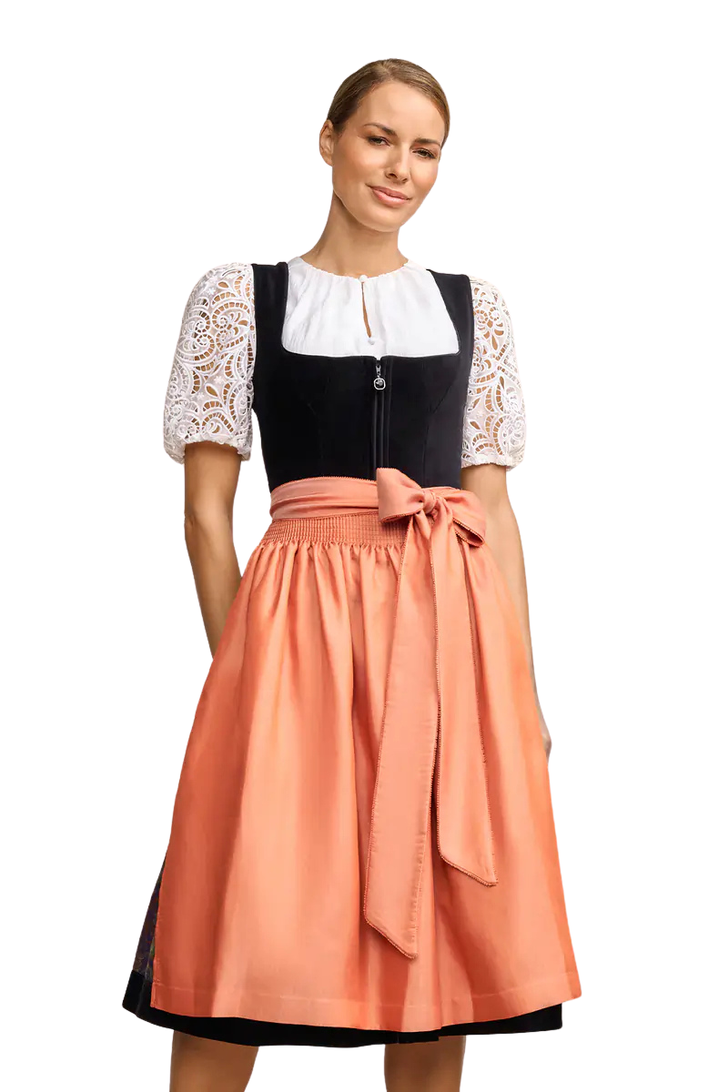 Dirndl Krüger Collections, Jacinta, 70 cm, dunkelblau, orange
