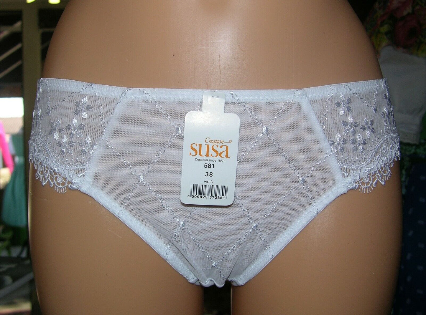 Jazzpant, Slip, weiß, SUSA, Spitze, Gr. 42 Slip Susa