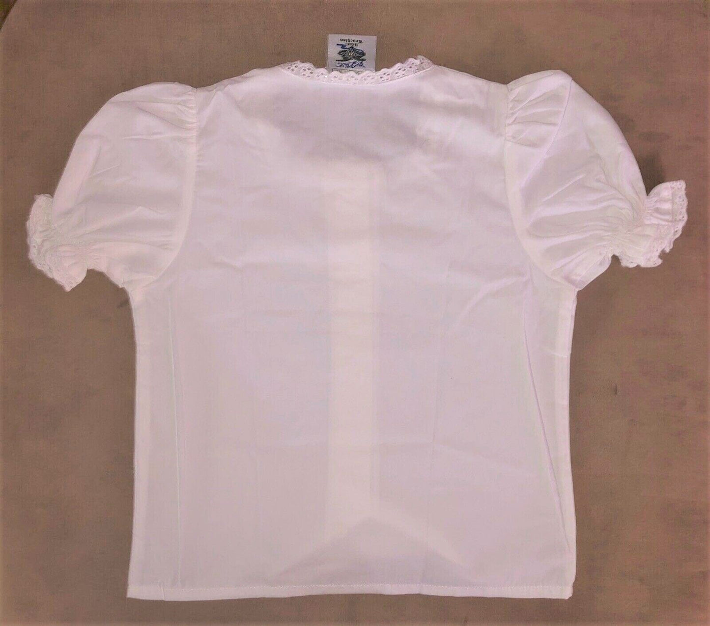 Kinder Bluse, Isar Trachten, weiß, lang, kurzarm Kinderbluse Isar Trachten