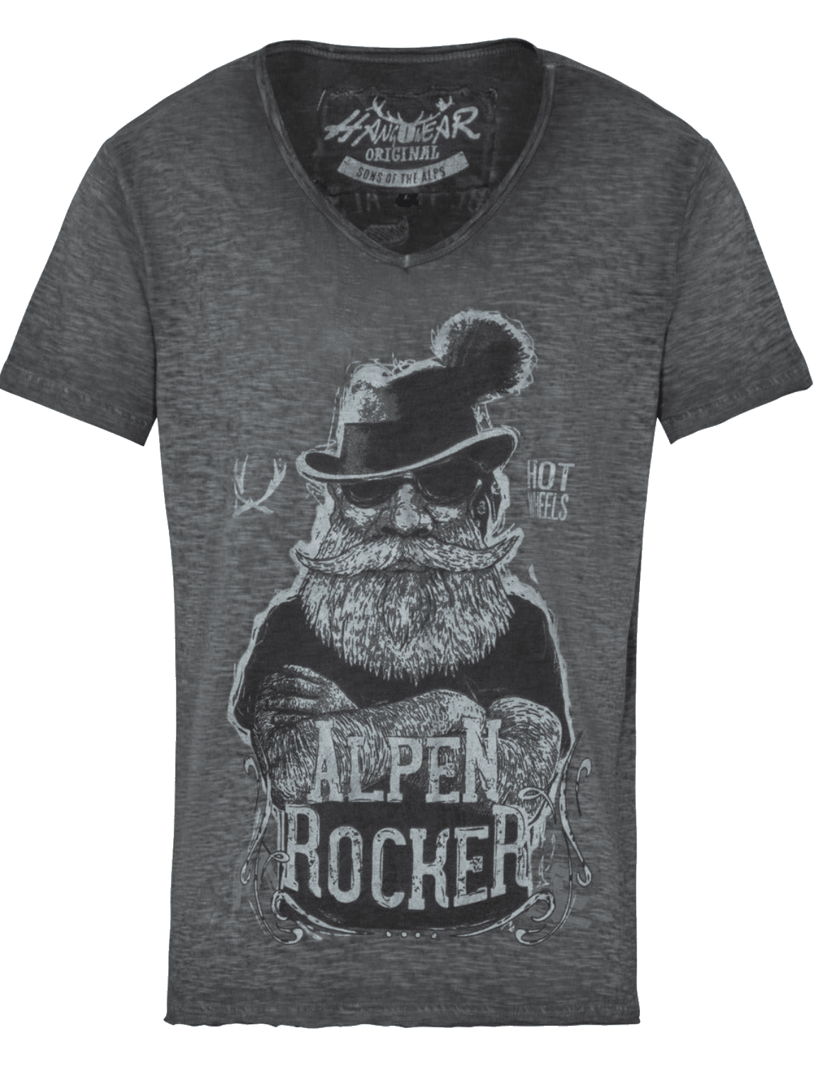 Kinder Buamshirt, HangOwear, Jimmy, grau Kindershirt HangOwear