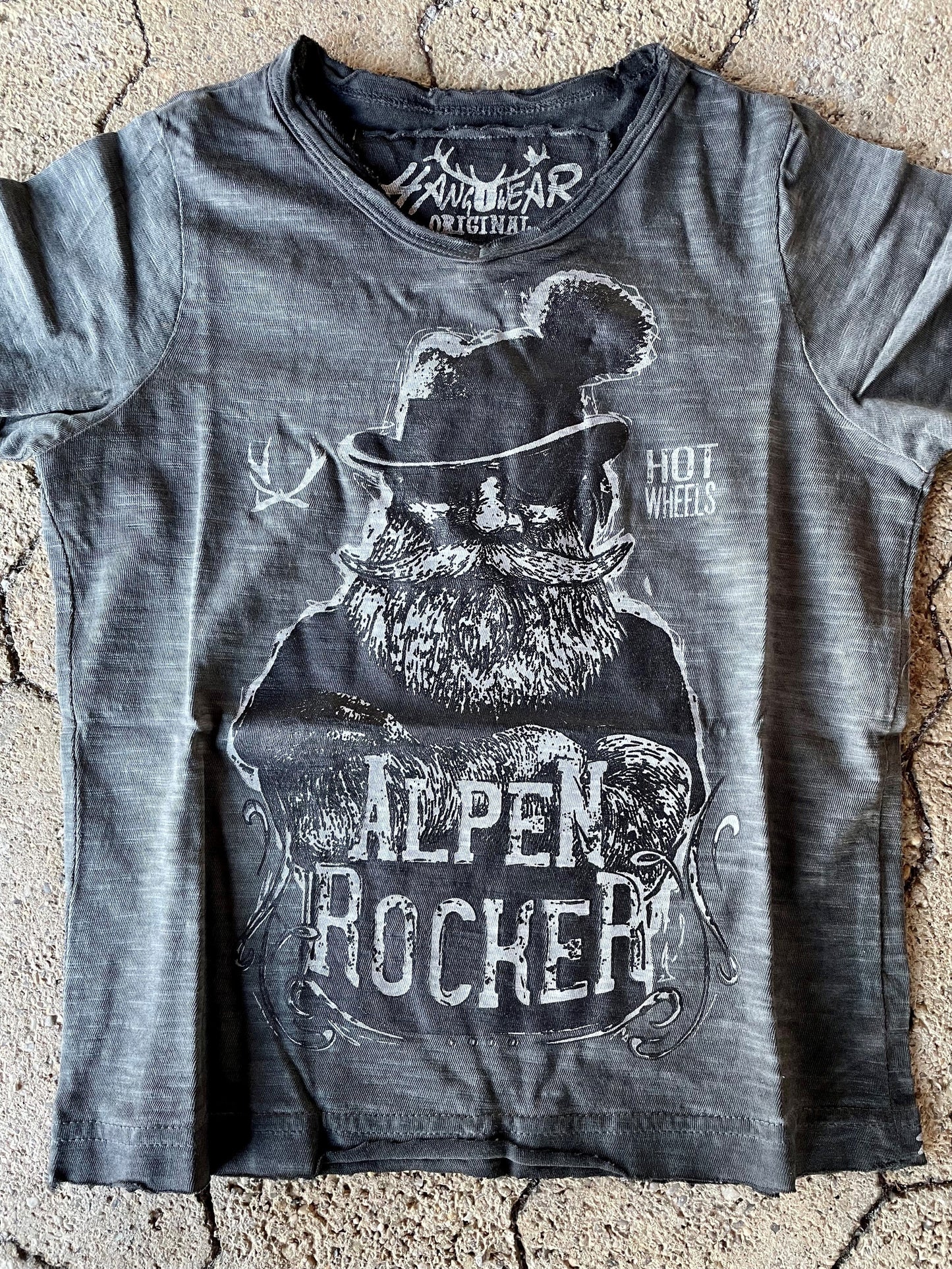 Kinder Buamshirt, HangOwear, Jimmy, grau Kindershirt HangOwear