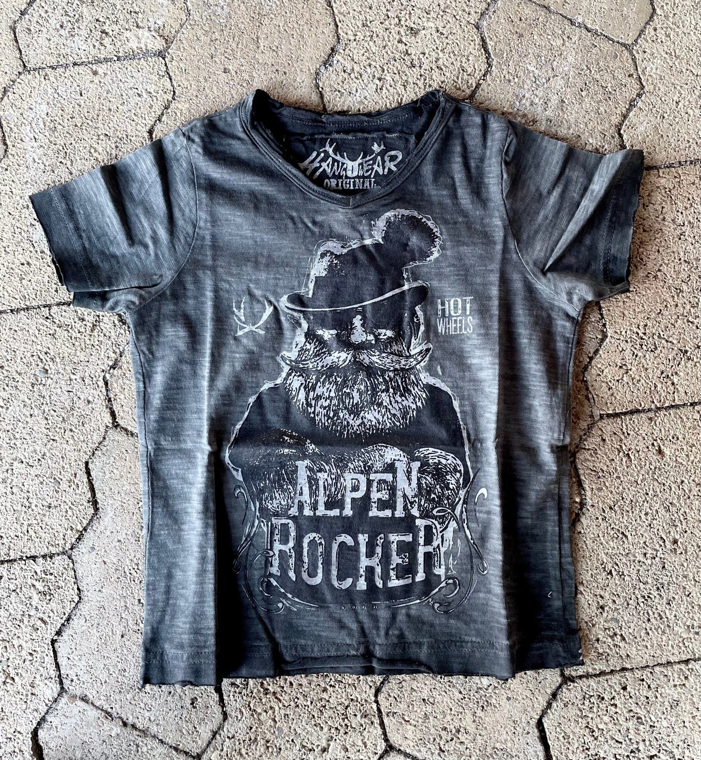 Kinder Buamshirt, HangOwear, Jimmy, grau Kindershirt HangOwear