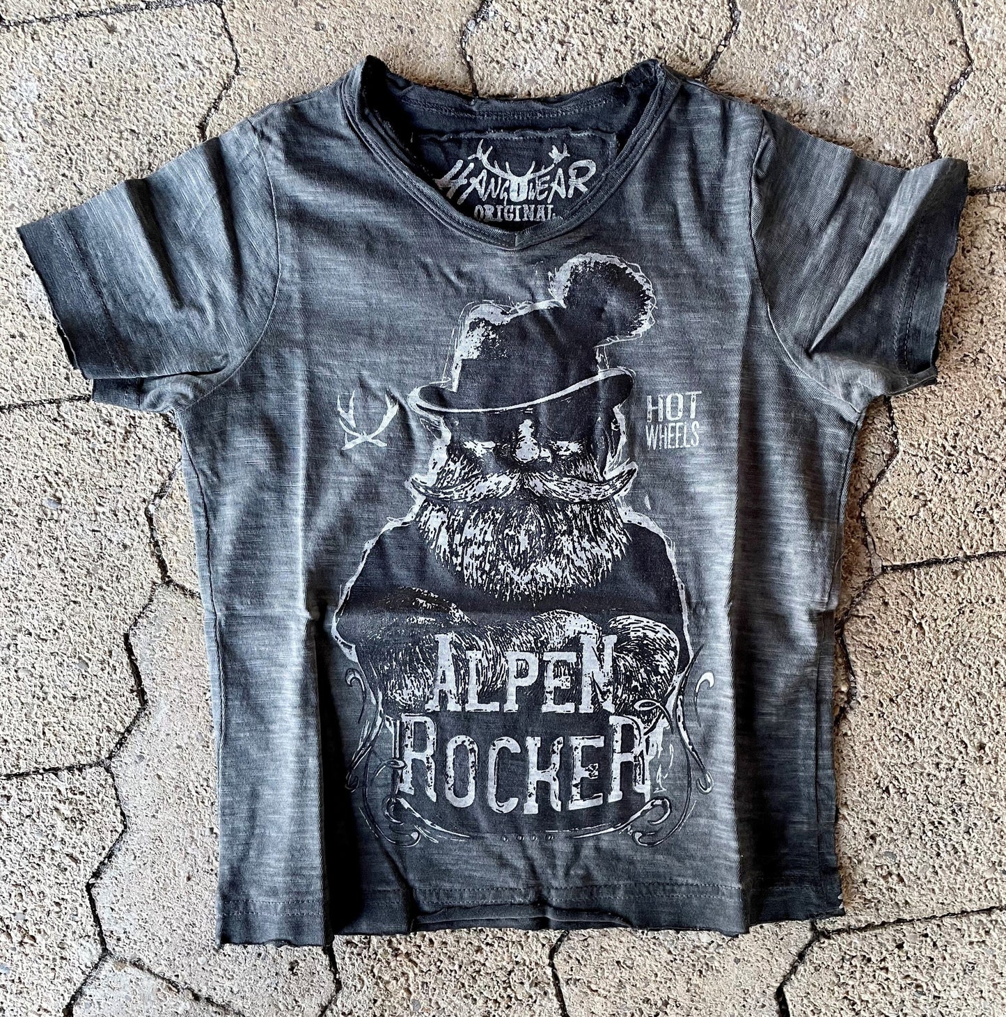 Kinder Buamshirt, HangOwear, Jimmy, grau Kindershirt HangOwear
