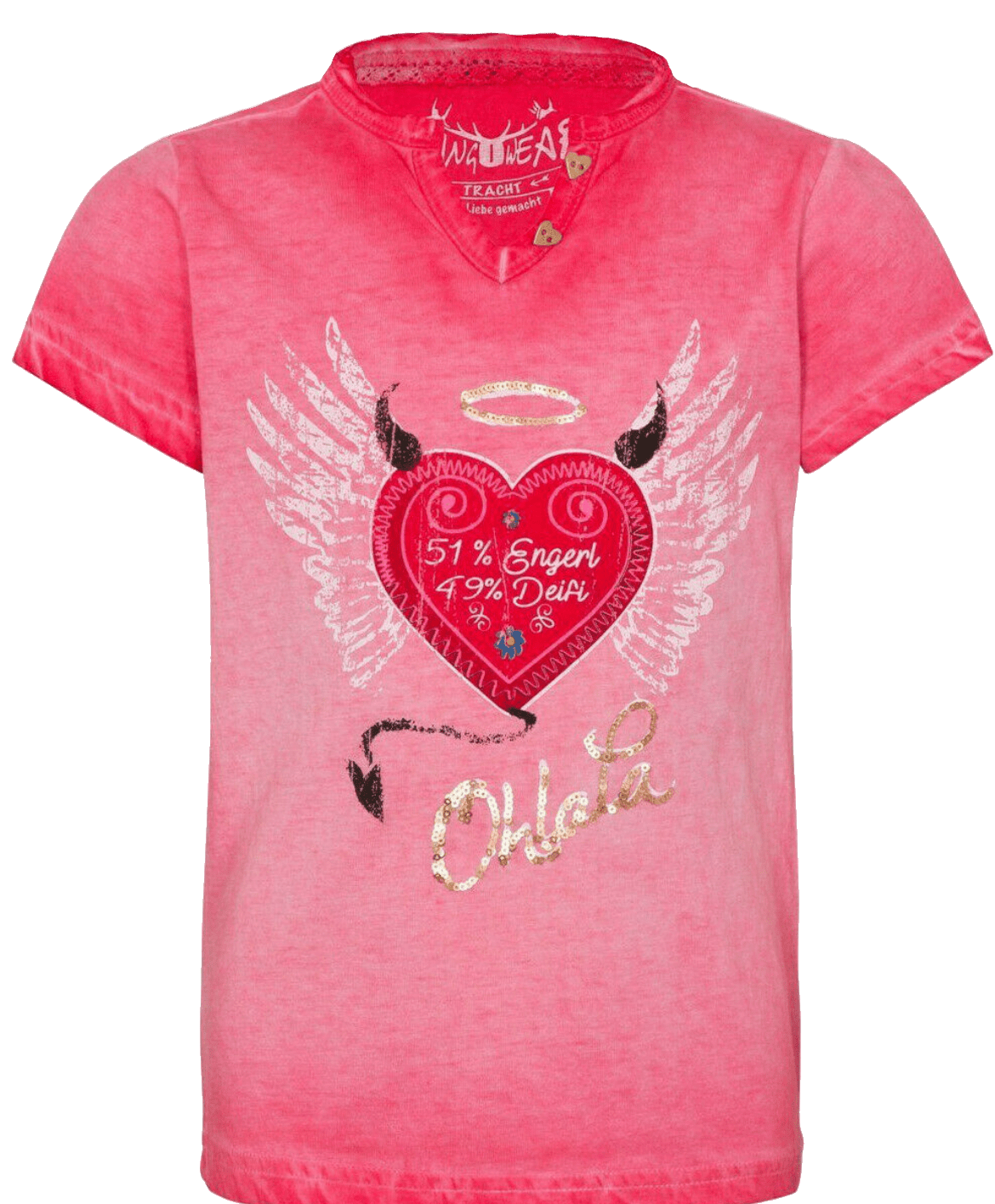 Kinder Madlshirt, HangOwear, Rike, Pink, rot, Herz, AR Kindershirt HangOwear
